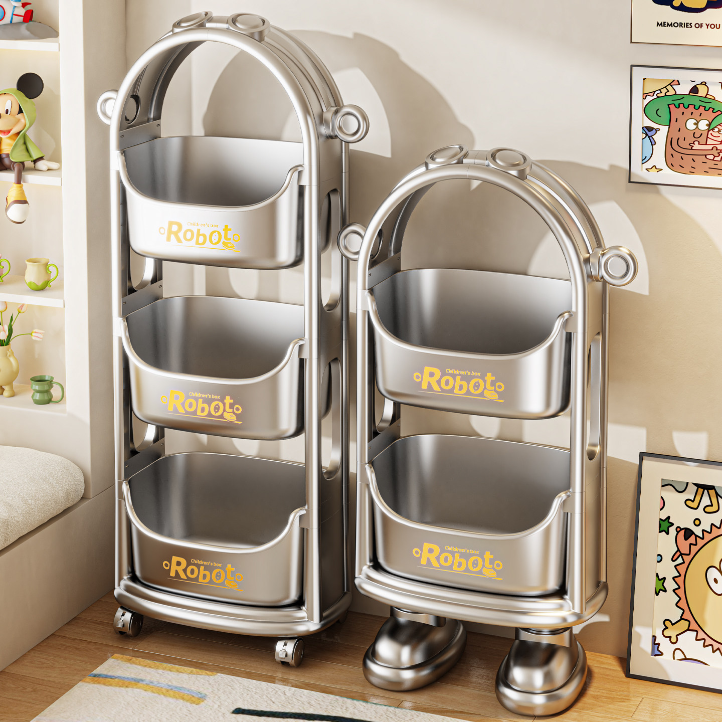 收纳架客厅落地式多层零食置物架家用卧室床头柜书儿童玩具小推车,收纳整理,整理架/置物架/收纳架,淘宝优惠券,粉丝福利购,淘宝优惠卷