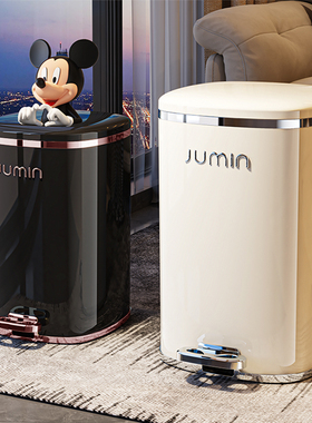 垃圾桶家用轻奢高颜值2024新款带盖脚踏式客厅卫生间厕所卧室纸篓