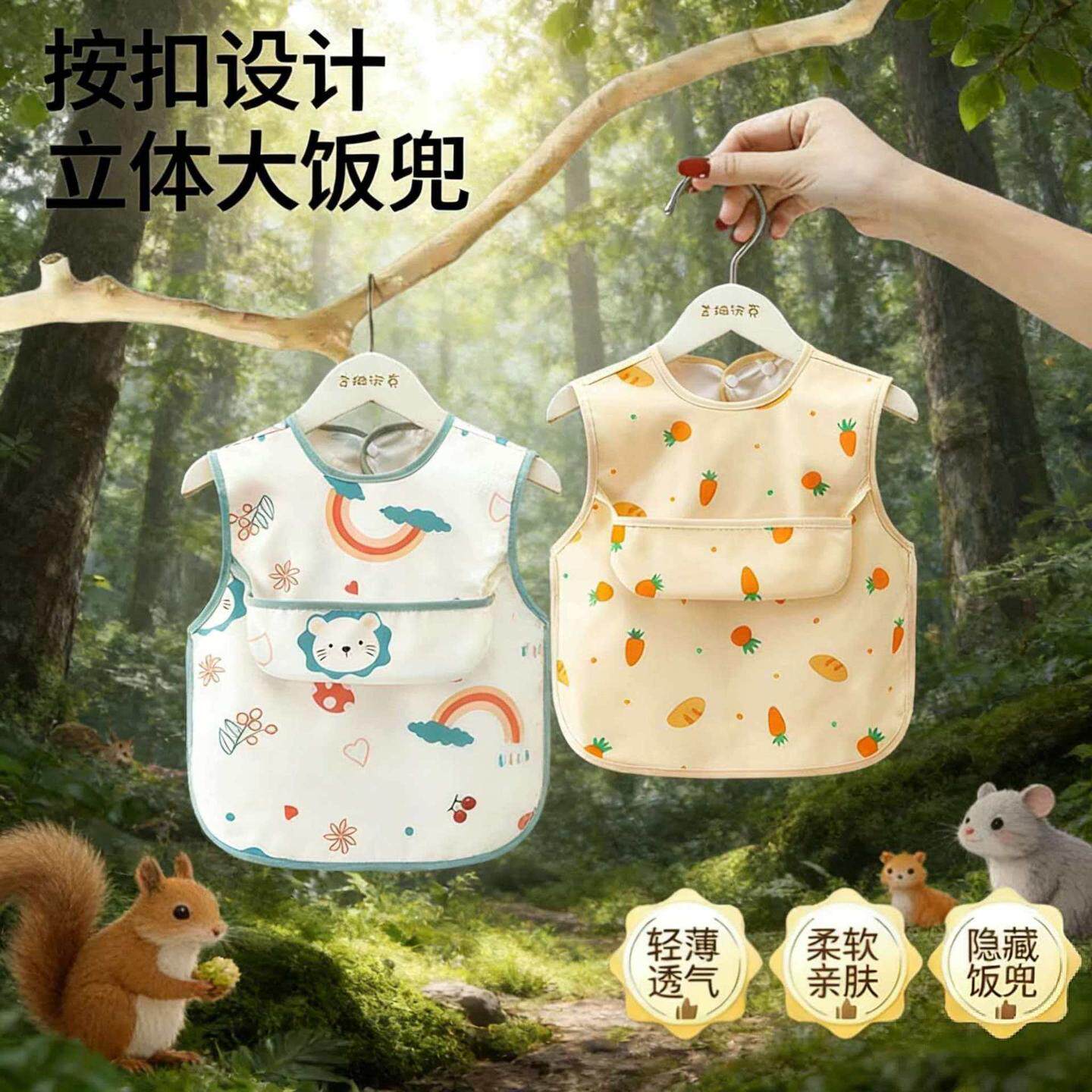 -夏季宝宝吃饭围兜防水防脏柔软