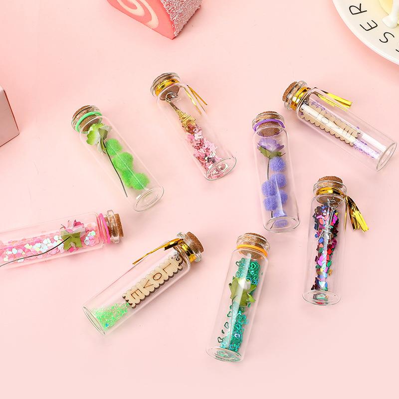 创铁塔幸瓶运草玻璃漂流许浪愿套装漫情侣生意日礼物学生礼品摆件