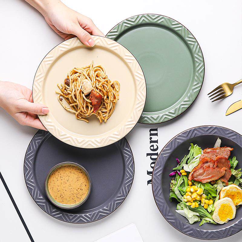约家用餐厅餐盘盘子简陶瓷西餐高级牛排ins103风轻奢餐感具套装