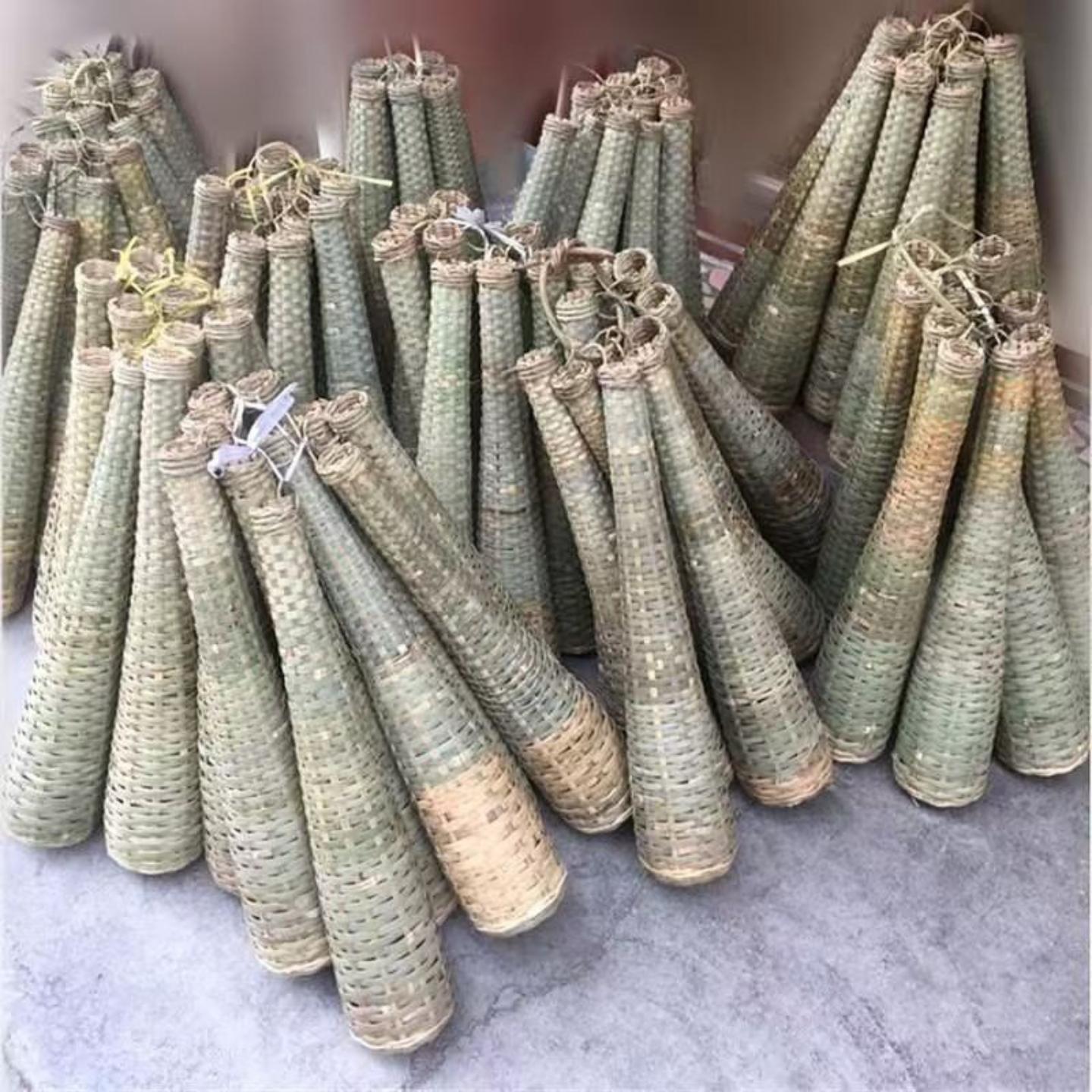 竹编装黄鳝鱼笼诱捕捉篓长条诱鱼
