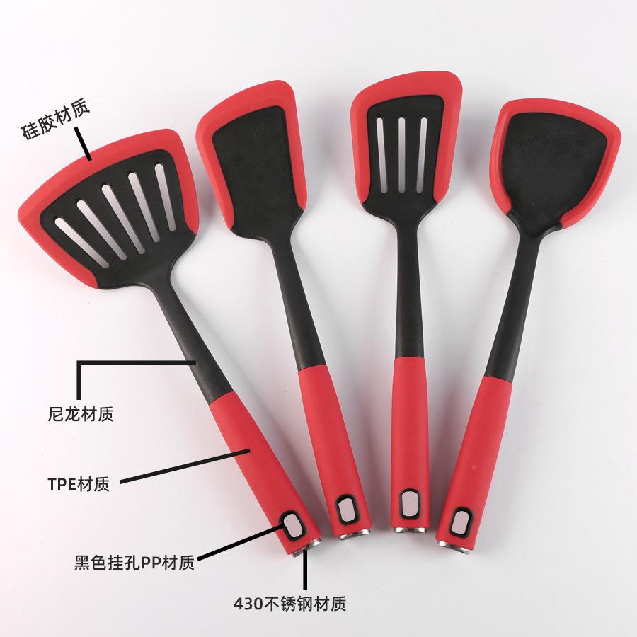 新款尼龙厨具家用厨房厨具耐温不粘锅硅高胶半尼包龙铲勺汤炒菜煎