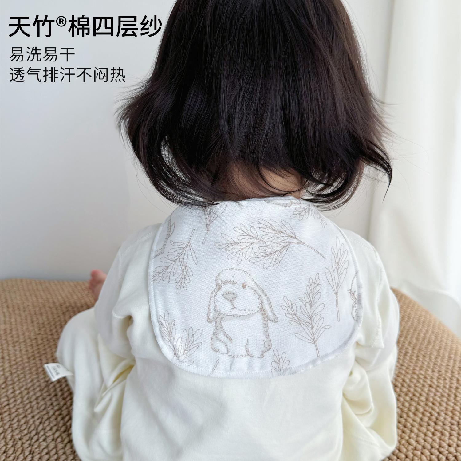 儿纱布汗大号A类幼竹纤维无骨小吸汗巾中大班巾儿园吸汗巾宝宝童