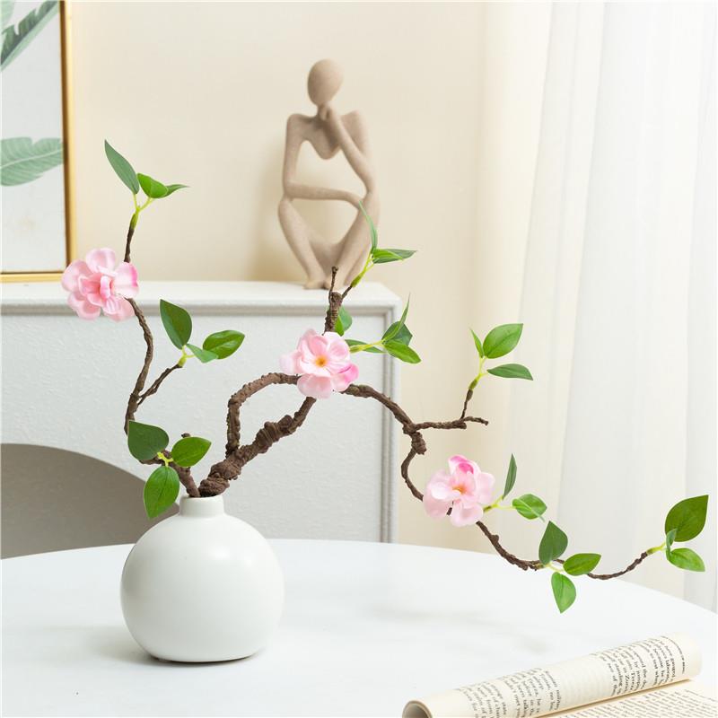 彷真绿色植物601品假饰植物客厅插花餐桌摆设装彷海棠花真花假花