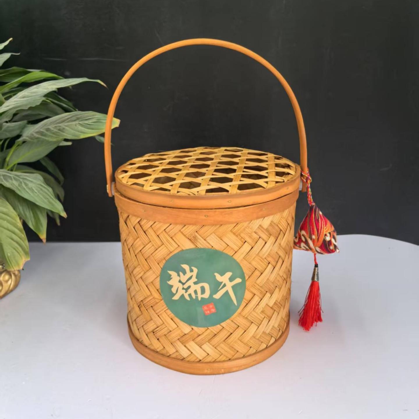 手工竹编礼盒端午中秋包装篮点心