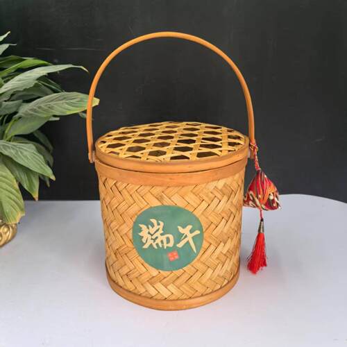 手工竹编礼盒端午中秋包装篮点心