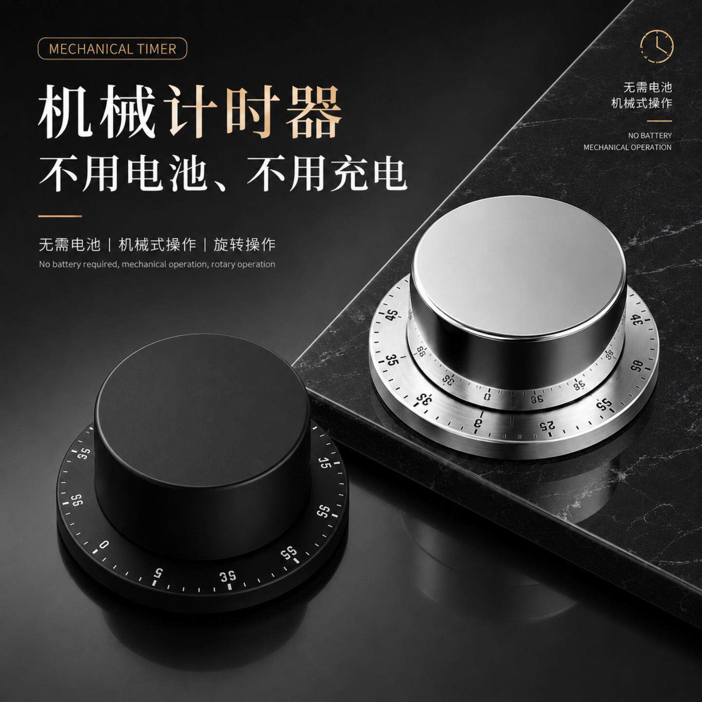 不锈钢定时器厨房机械学生时间