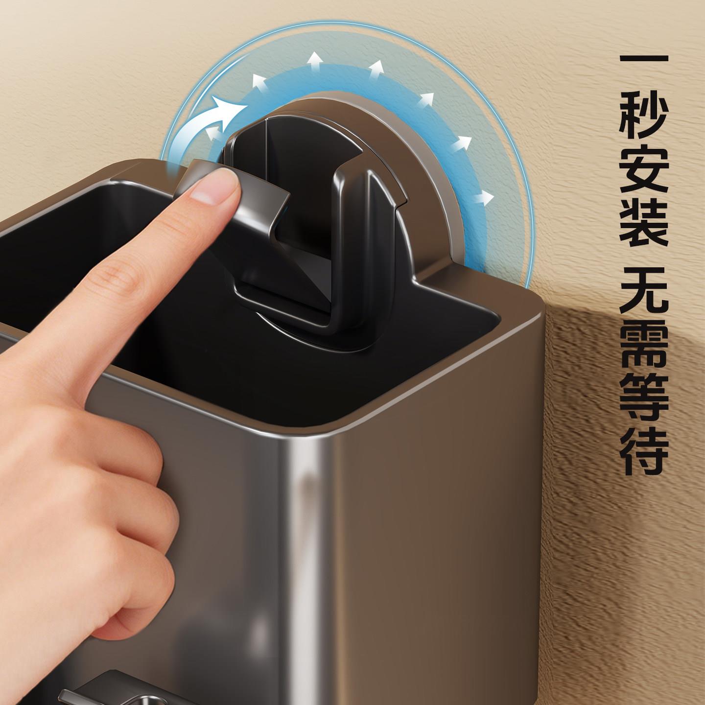 牙刷置物吸盘免打孔妆室挂式化漱口杯放置架壁电架动牙刷牙膏挂架图片