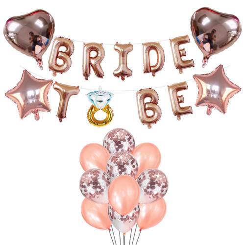 16寸玫瑰金字母BRIDETOBE铝膜