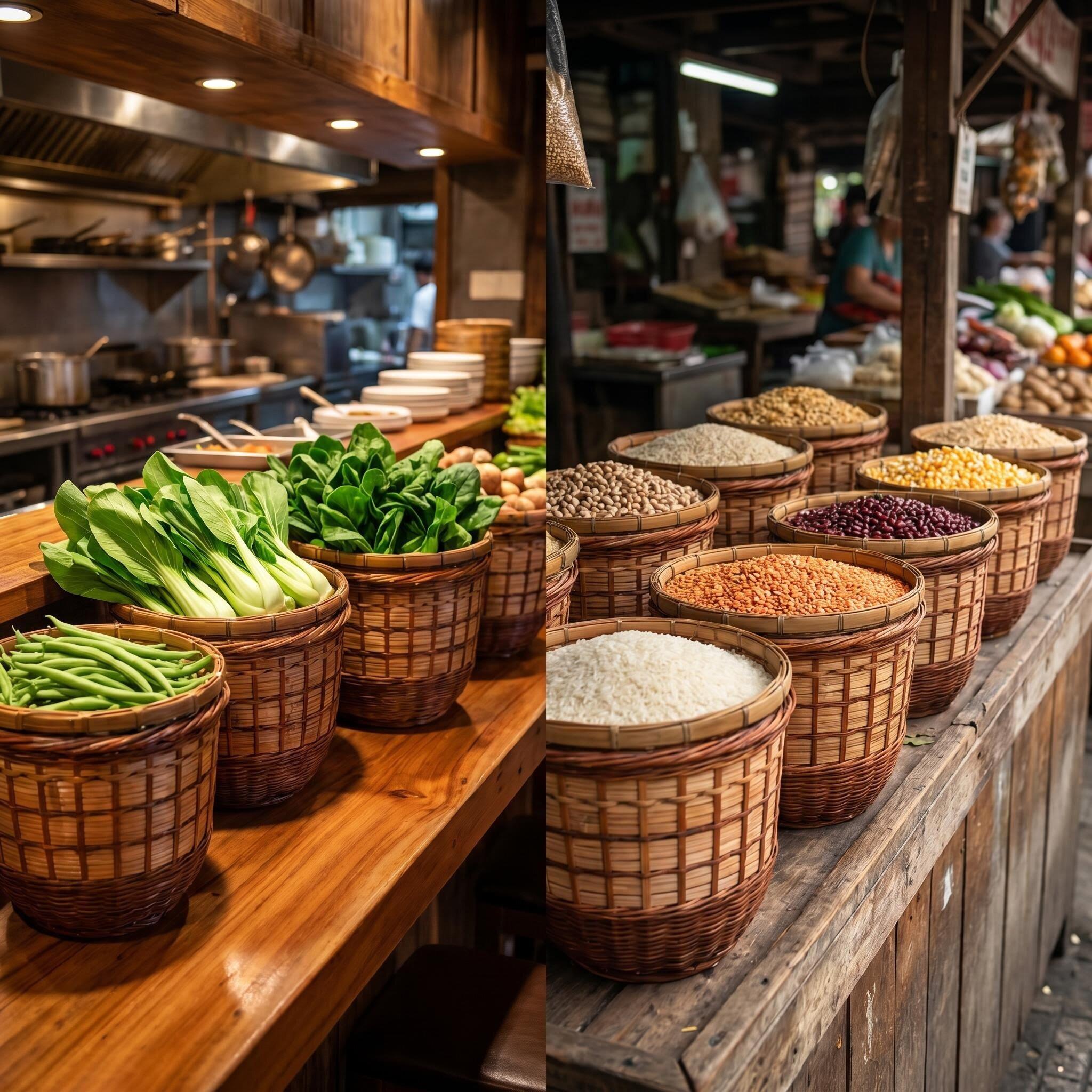 大手工竹编筐茶叶篓箩筐313竹篓筐大揹号竹篮子超市饭店圆摆放收