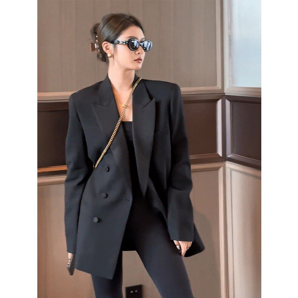 洛初高级薄款黑色西装外套女2026秋季新款今年流行小西装休闲西服