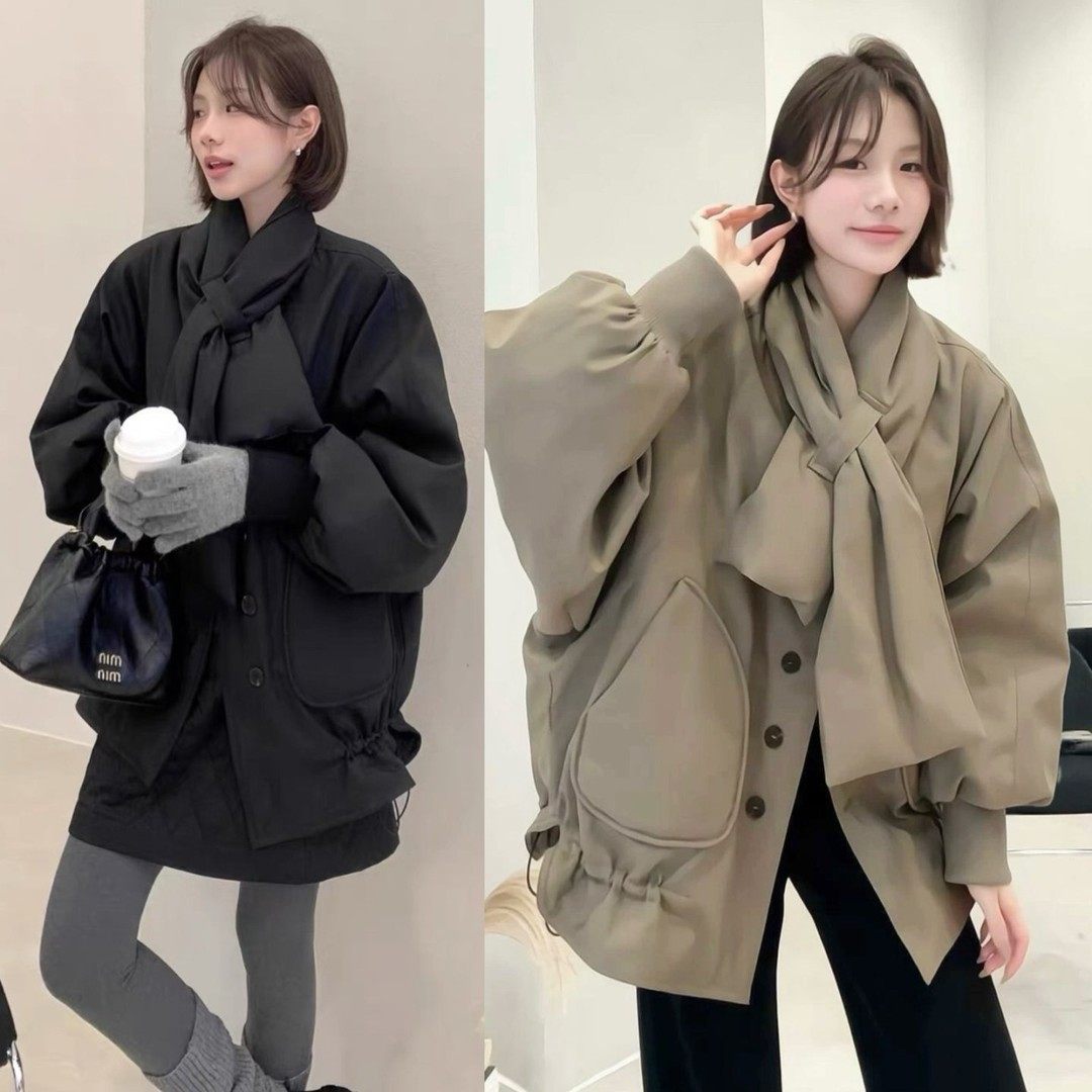 衣嘉依新款设计感围巾款派克服休闲收腰显瘦保暖棉服外套女送围巾,女装/女士精品,常规大码外套,淘宝优惠券,粉丝福利购,淘宝优惠卷