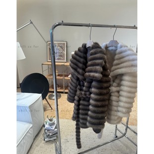 美裘皮草【天使之翼】仿龙猫轻奢翻领气质高级渐变双色毛毛外套