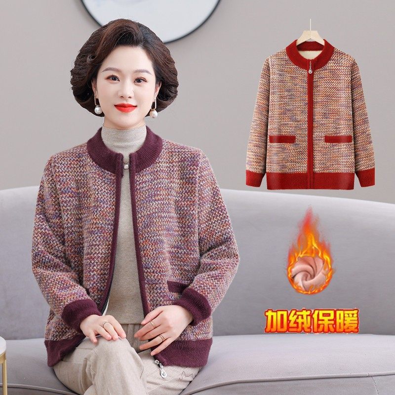 本素精品妈妈装加绒加厚仿貂绒外套中老年女装宽松保暖显瘦上衣,女装/女士精品,中老年女装,淘宝优惠券,粉丝福利购,淘宝优惠卷