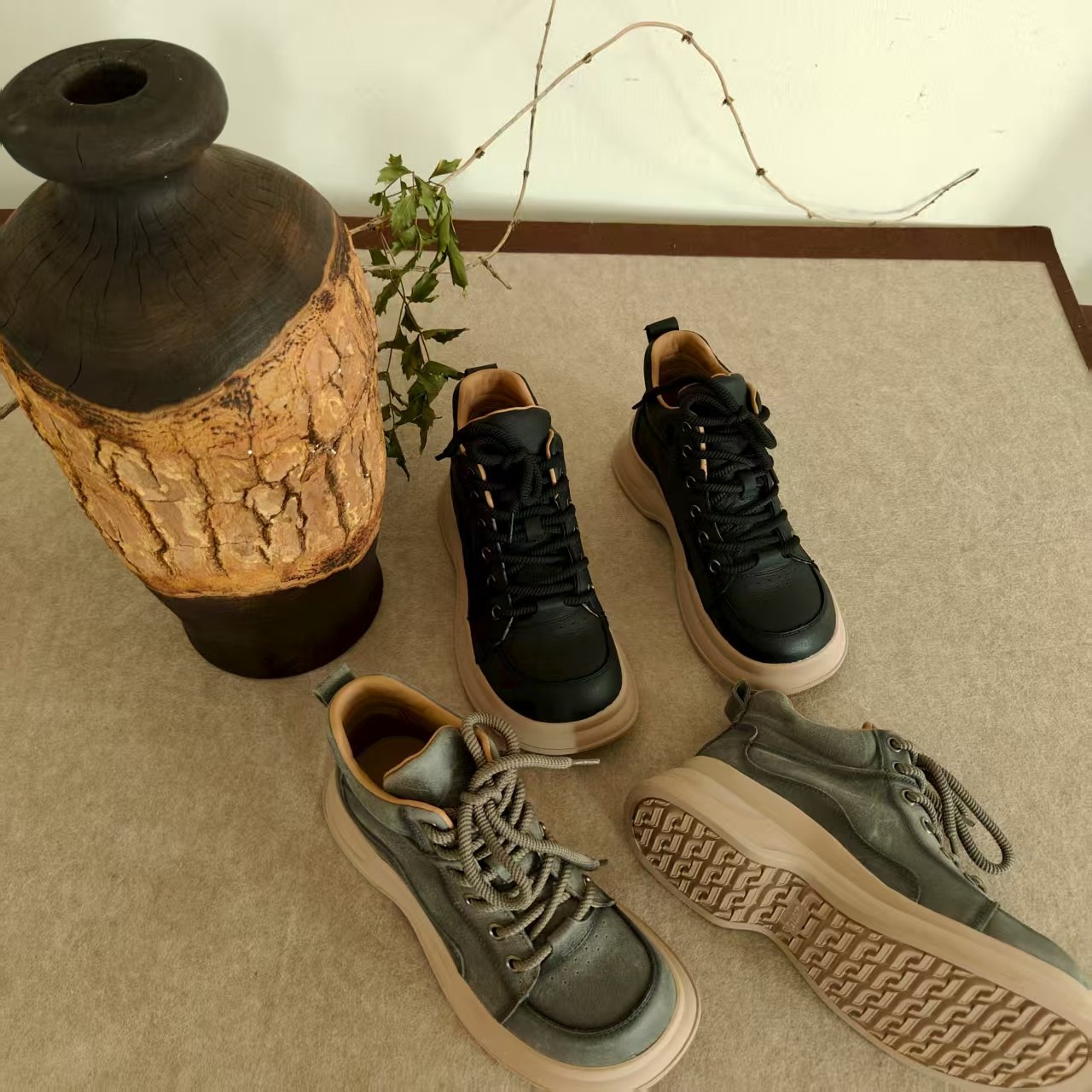 2025新款秋冬百搭爆款真皮高帮时尚百搭前系带女鞋,女鞋,马丁靴,淘宝优惠券,粉丝福利购,淘宝优惠卷