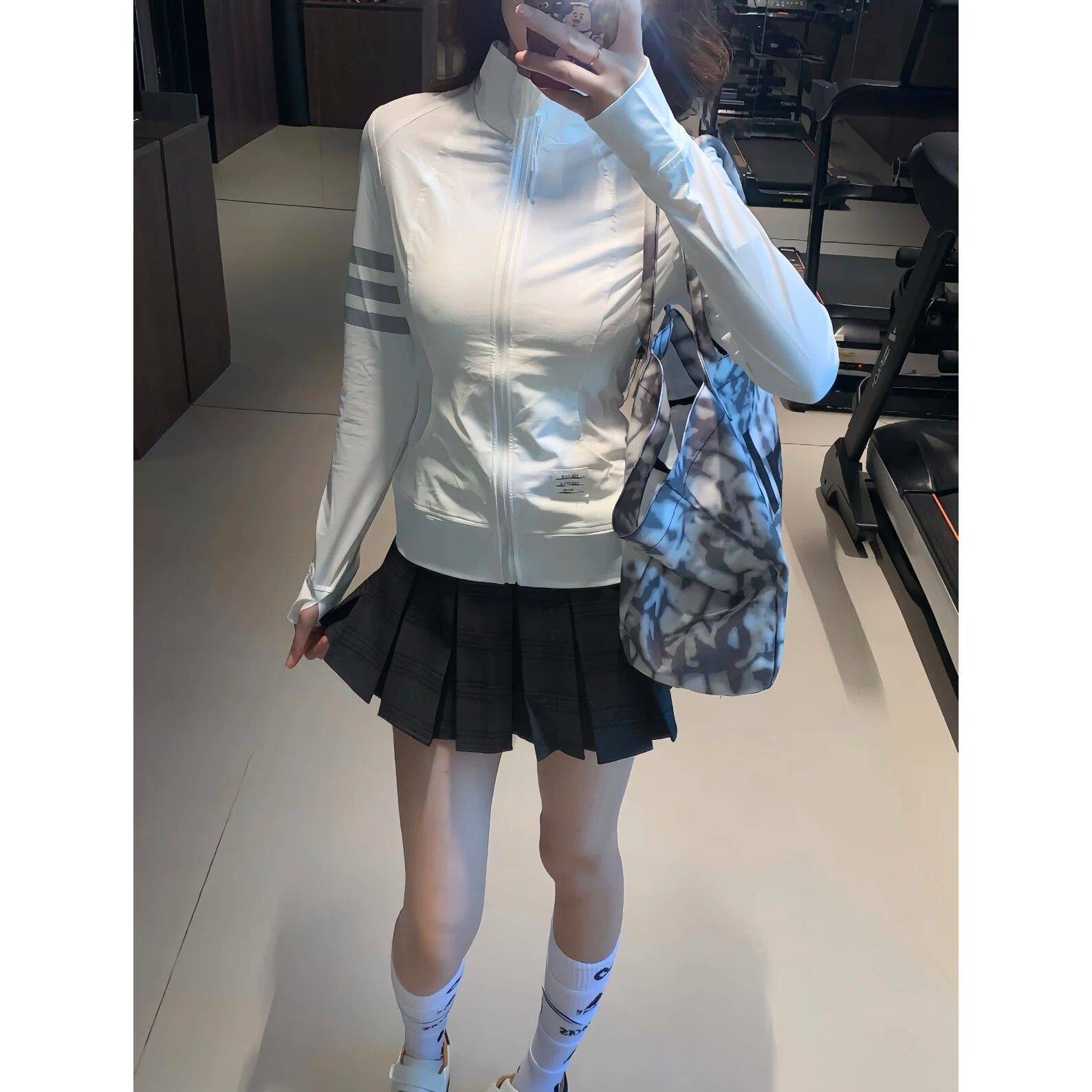 美式常规拉链防晒外套宽松显瘦