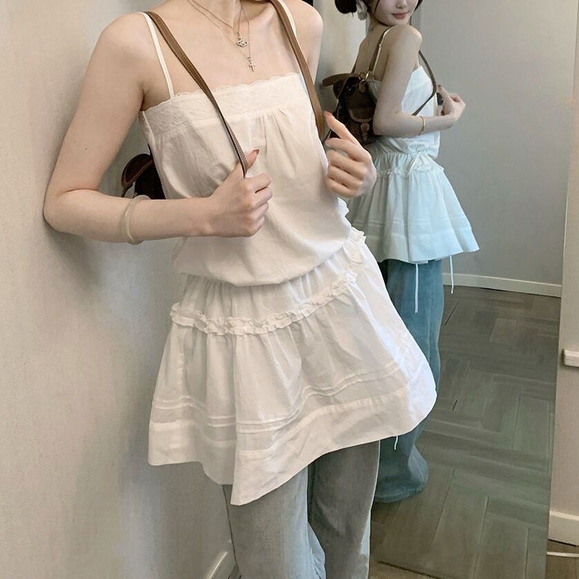 甜美纯欲A字吊带连衣裙女夏季新款修身显瘦百搭约会度假逛街短裙
