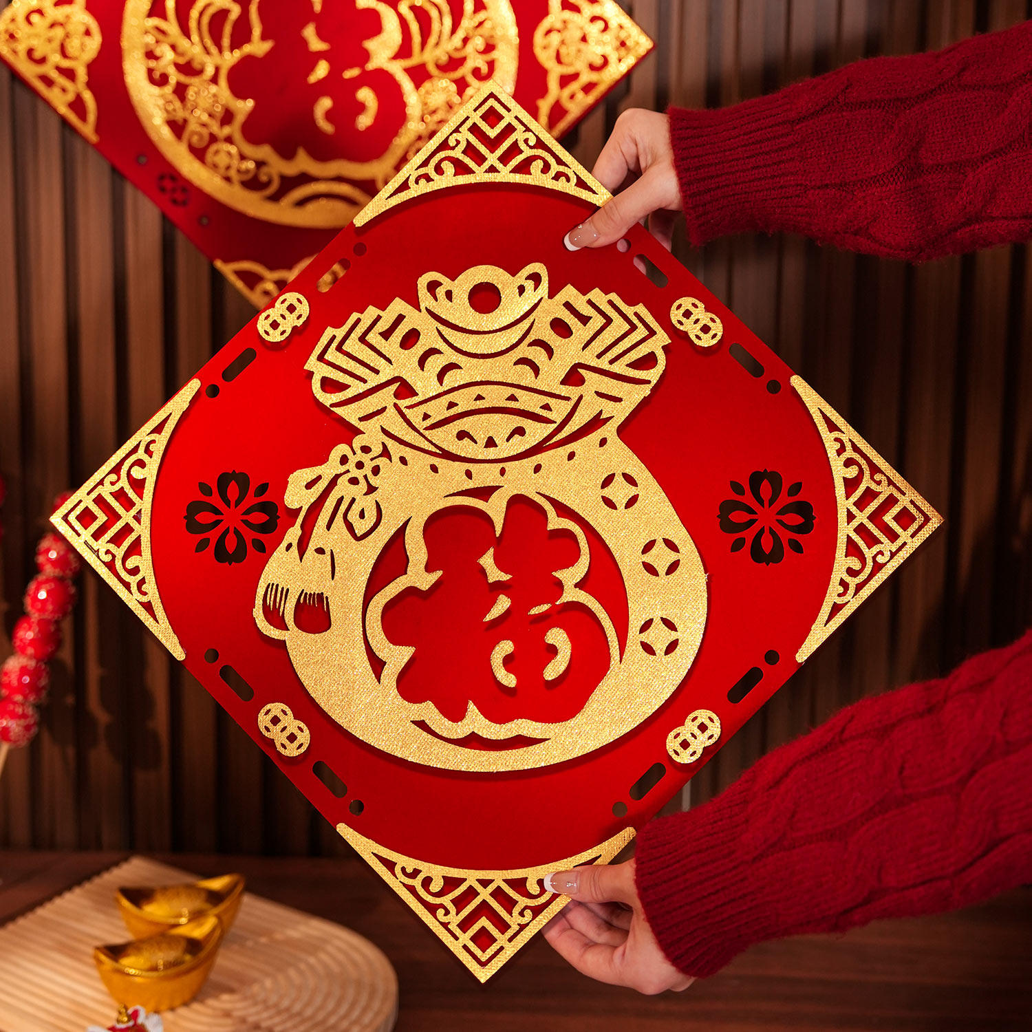 2026马年春节立体福字贴大门