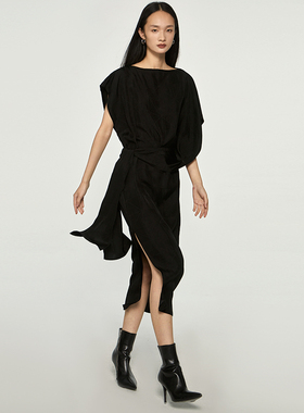 ZS+D. 经典醋酸格子提花长裙夏季奢柔设计感收褶连衣裙811D278Z