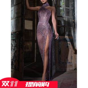 sequined sexy split party dress亮片晚礼服 New evening 2021