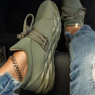 2020 Autumn Woman Shoes jogging Slip On Sneakers Plus Size
