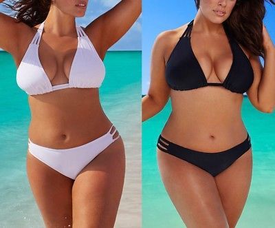 Plus Size Bikini Set Low Waist Push Up Big Large Swimsuit