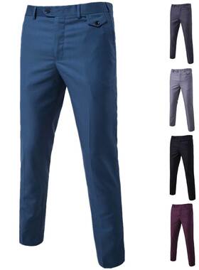 男裤British Style Fashion Slim Fit Men's Suit Pants Trou