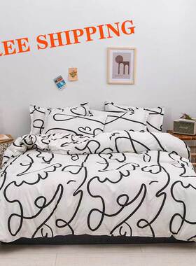 4pc bedsheet set flat sheet student bed cover single/double
