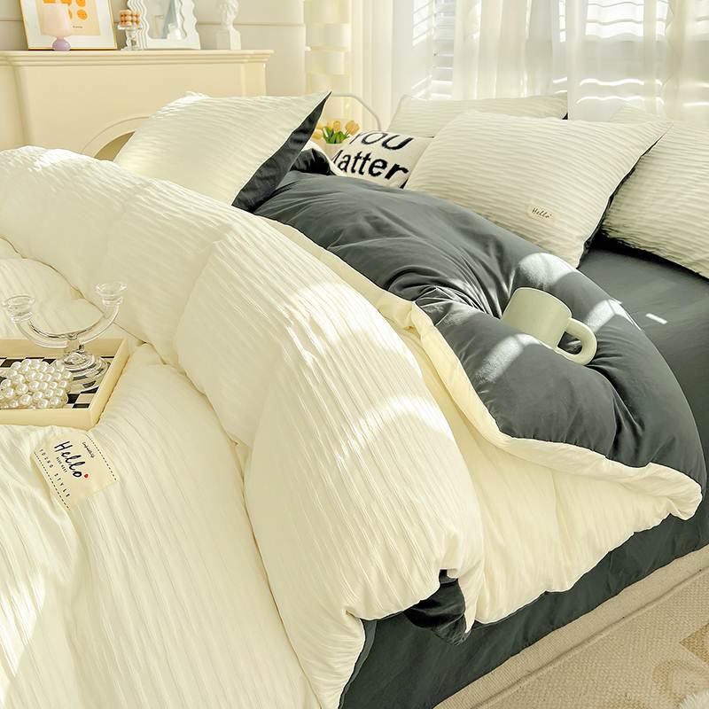 Cotton Bed sheets set quilt cover pillow case bedding 4 sets