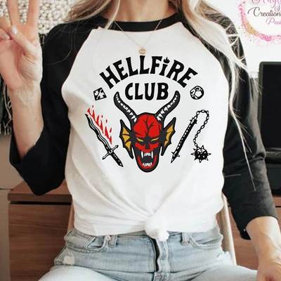 Stranger Things 4 Hellfire Club Women T shirt圣诞节服装男女