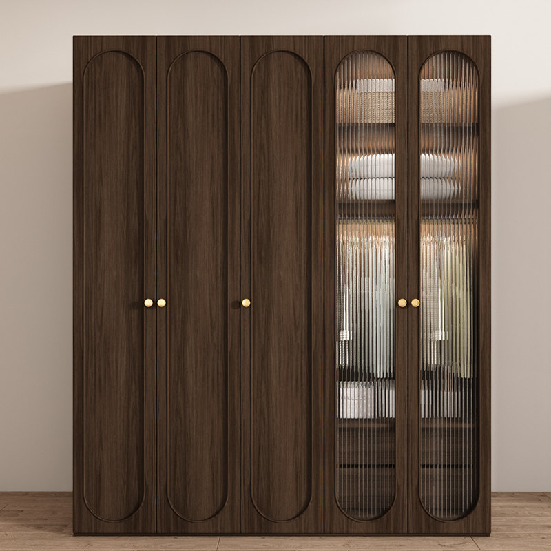 定制ENF级实木一门到顶衣柜家用卧室欧松板四五六门收纳中古衣橱