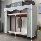 衣柜卧室家用简易布衣柜全钢架结构挂衣橱收纳组装 出租房简约现代