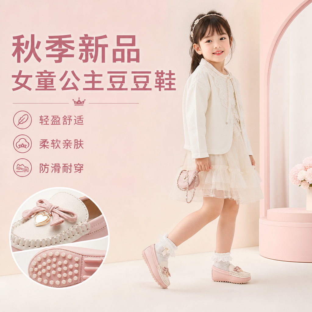 2到12岁11女孩子10秋季9小孩8女童鞋6春7豆豆鞋5公主皮鞋子4儿童3