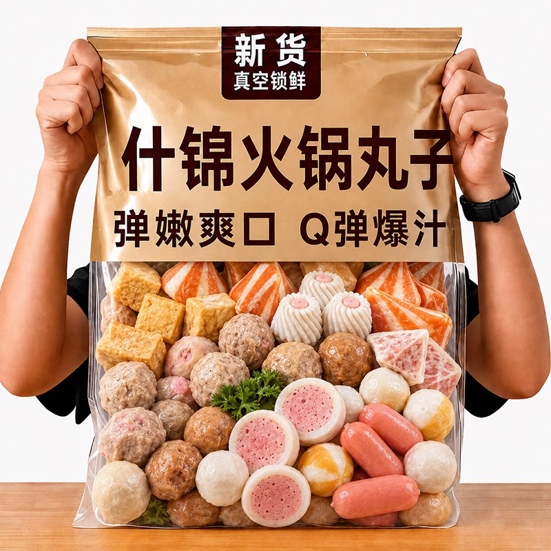 火锅丸子组合装官方旗舰店鱼丸豆腐关东煮麻辣烫烧烤食材批发年货