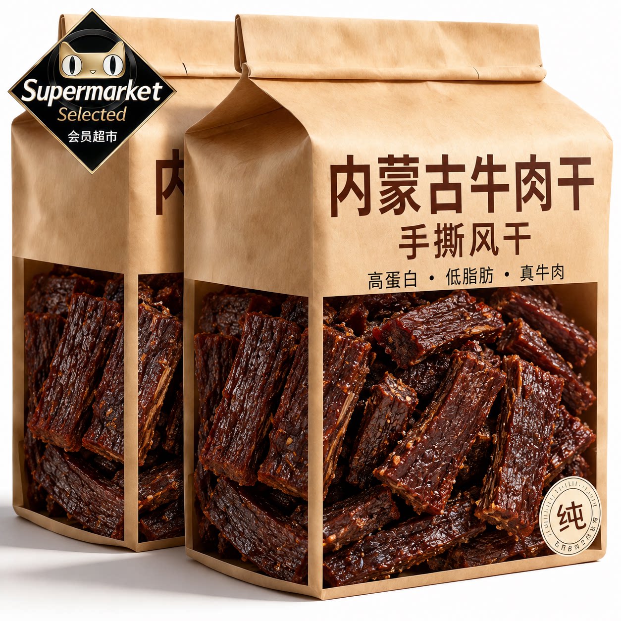 内蒙古风干牛肉干零食手撕无添加孕妇官方旗舰店新疆低脂独立包装