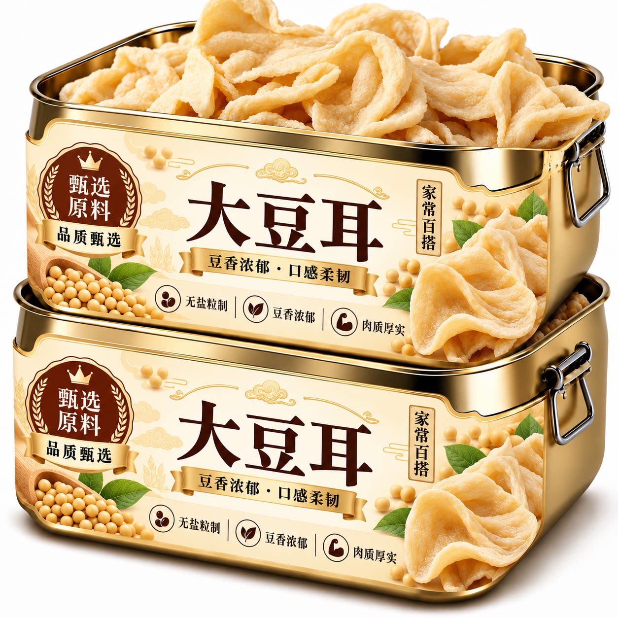 大豆耳无盐粒大豆素肉豆制品豆皮素鸡翅蛋白肉豆干火锅食材凉拌菜