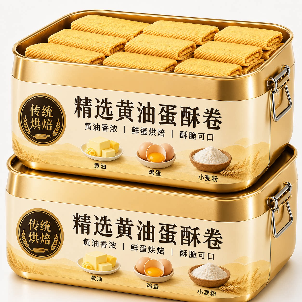 手工鸡蛋卷酥脆黄油蛋酥卷凤凰卷零食网红爆款2026新款独立包装图片