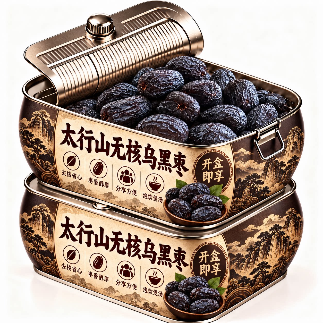 无核黑枣官方旗舰店正宗太行山无核乌黑枣特级乌枣野生黑枣君迁子