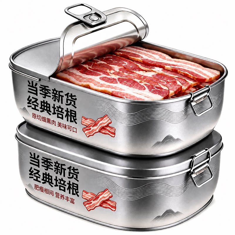 正宗儿童烟熏培根原切高品质猪肉三明治手抓饼披萨专用官方旗舰店
