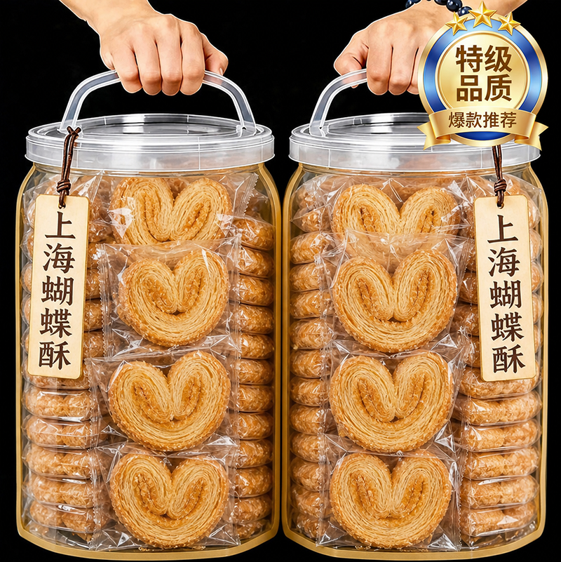 正宗上海国际饭店蝴蝶酥官方旗舰店老字号香港特产独立包装饼干