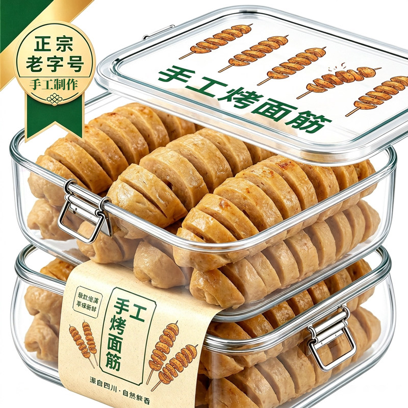 儿童烧烤面筋串冷冻半成品鲜面筋头素食炸串烧烤专用官方旗舰店