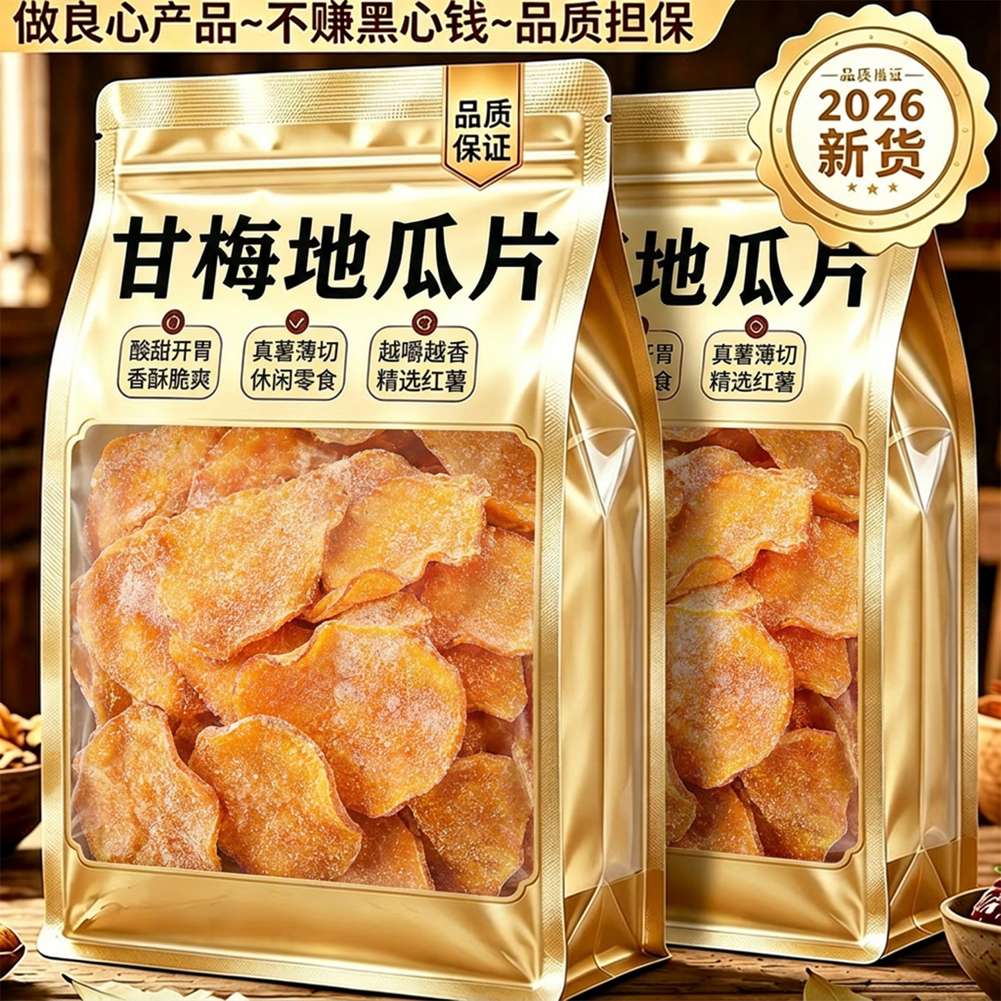 非油炸甘梅地瓜片红薯片干番薯片香脆番薯干休闲小吃解馋原切健康