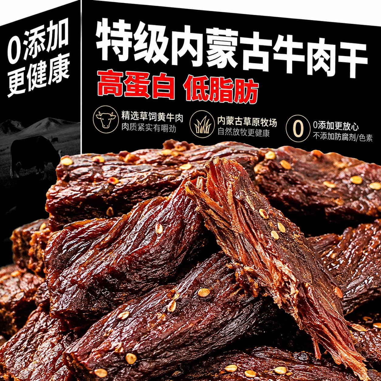 内蒙古风干牛肉干零食手撕无添加孕妇官方旗舰店新疆低脂独立包装