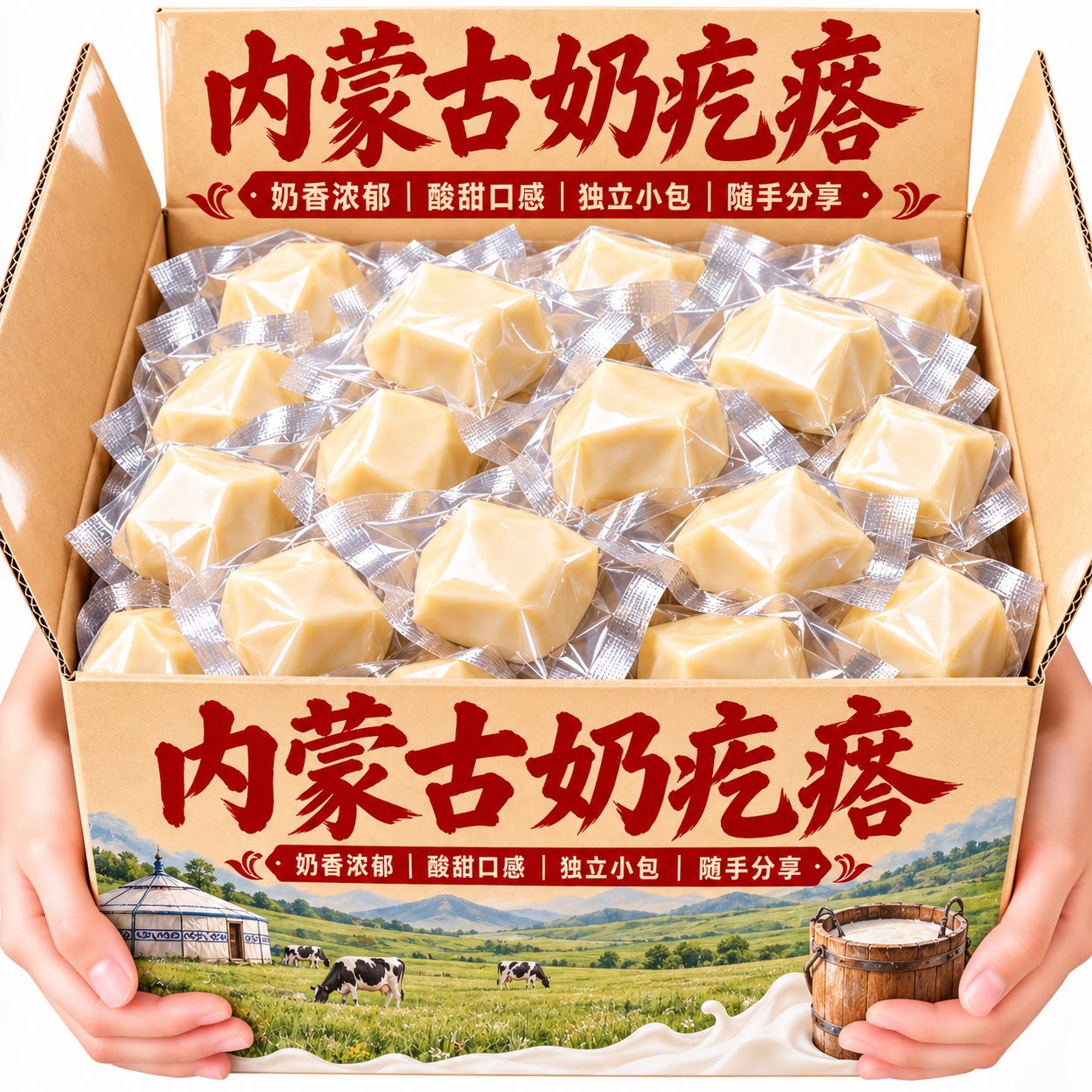 奶疙瘩内蒙古特产爆浆奶疙瘩旗舰店正宗无蔗糖奶酪奶疙瘩独立包装