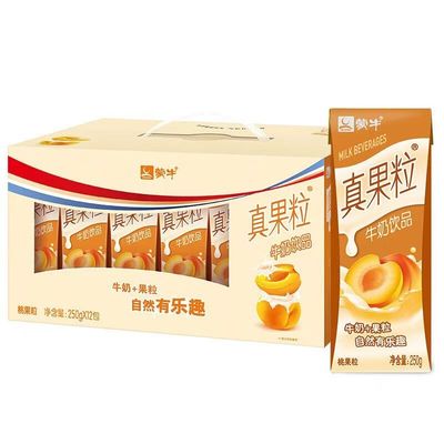 蒙牛真果粒黄桃味250g*12盒