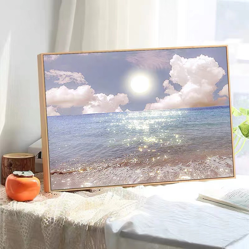 北欧ins大海风景装饰画卧室简约摆画客厅艺术壁画温馨系墙壁挂画图片