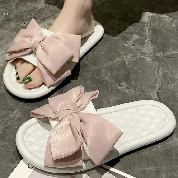 女拖鞋夏天穿在仙女风格防滑防臭时尚平底鞋底弓室内家庭凉鞋的妇