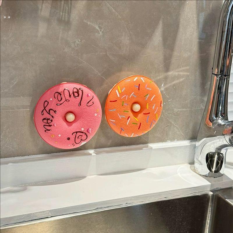 甜甜圈洗碗海绵刷锅神器厨房洗碗抹布不沾油强力去污百洁布可收纳