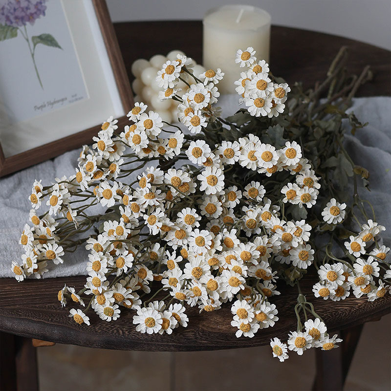 田园风彷真花小雏菊假花客厅干燥花洋甘菊餐桌花艺装饰摆饰绢花道